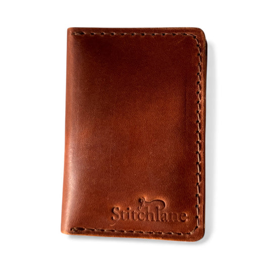 Camel leather bifold wallet 