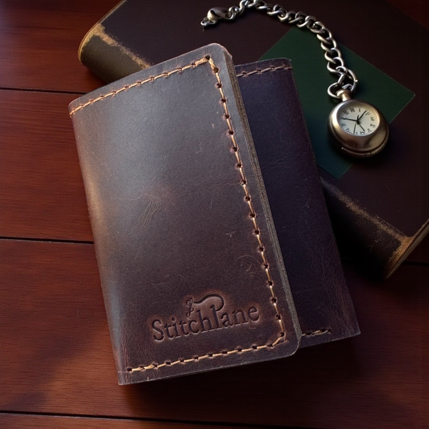 Trifold hand Stitched Leather wallet