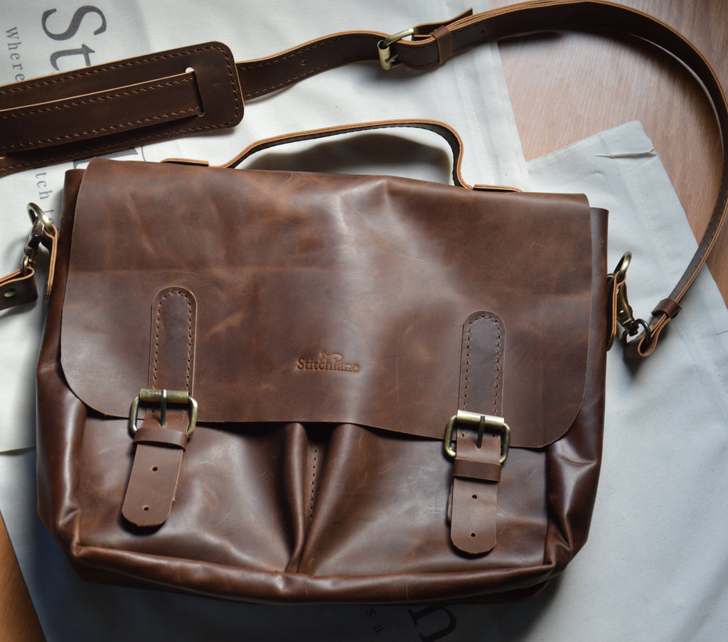 Italian "Old-Money" Handcrafted Leather Laptop Bag