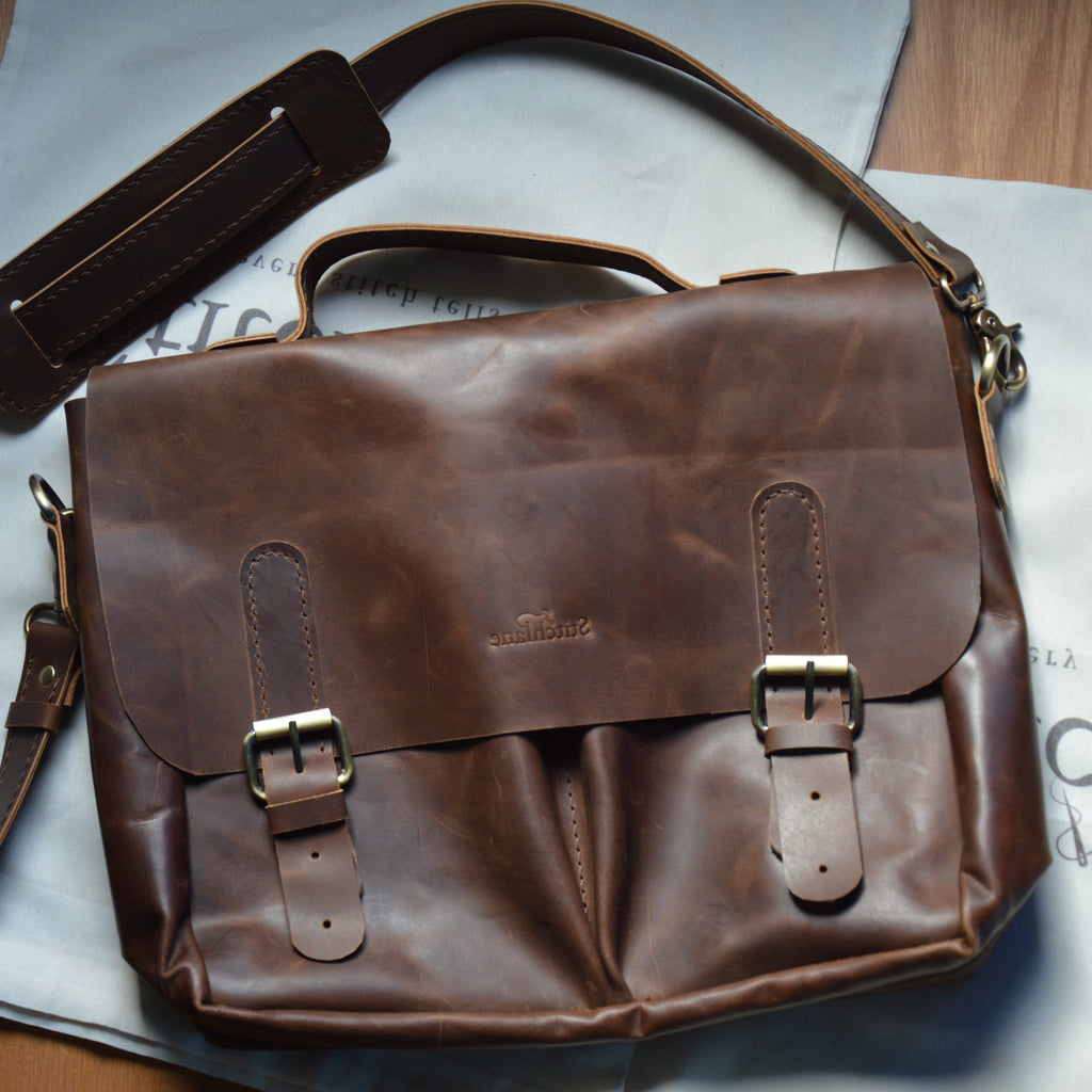 Italian "Old-Money" Handcrafted Leather Laptop Bag