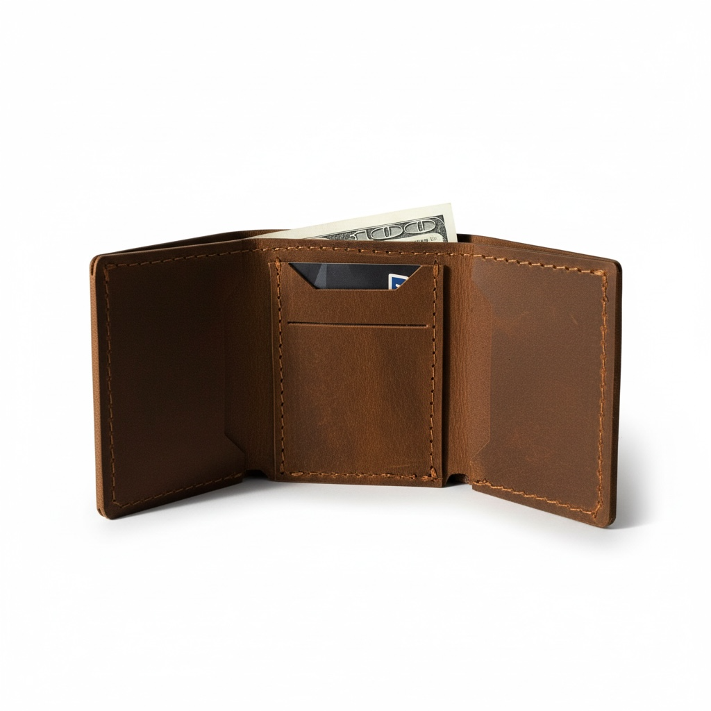Trifold hand Stitched Leather wallet