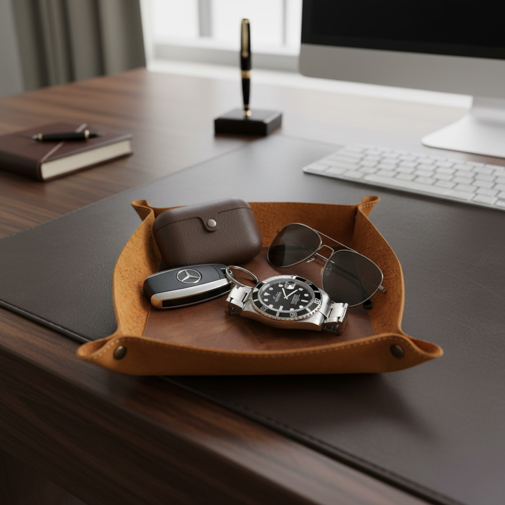 The Vintage Patina leather Tray