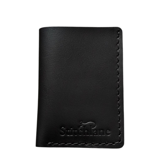 Black Trifold hand Stitched Leather wallet